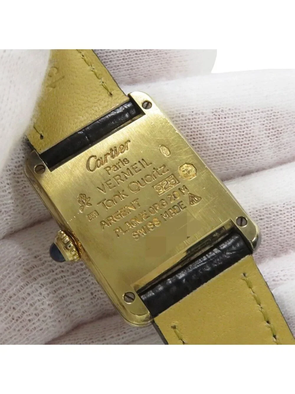 Cartier Must Tank SM Vermeil Watch Ivory Dial Vintage